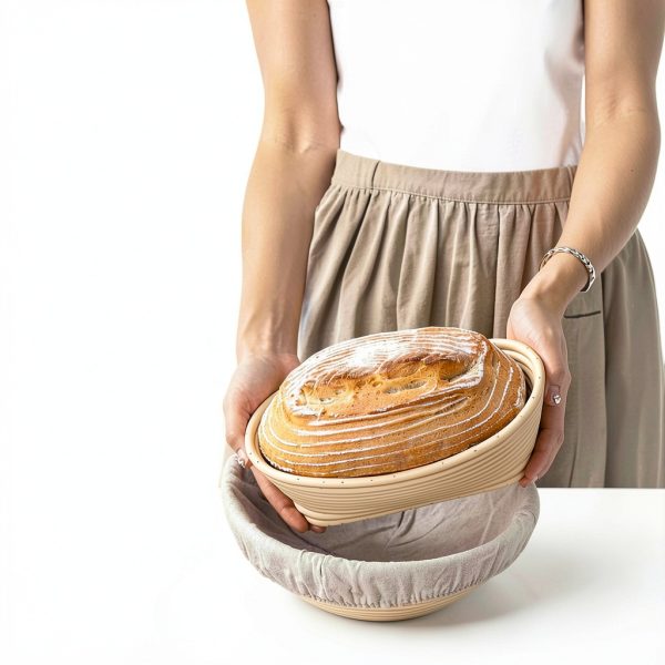 EWFEN Rattan Bread Proofing Baskets Set Round Oval Shapes-6