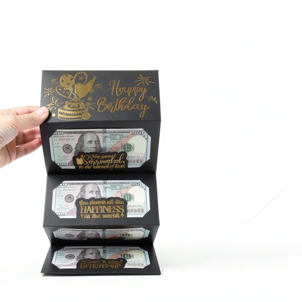 Birthday Cash Envelope HOMANGA Black Gold Card-2