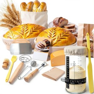 Umite Chef Sourdough Starter Kit Rattan Banneton Baking-0