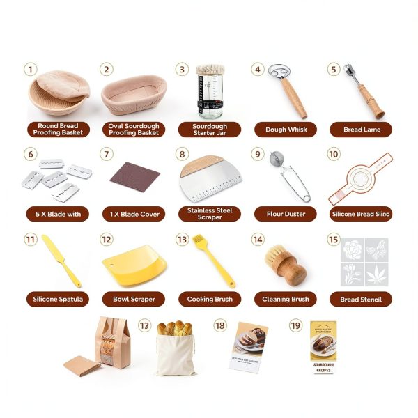 Umite Chef Sourdough Starter Kit Rattan Banneton Baking-6