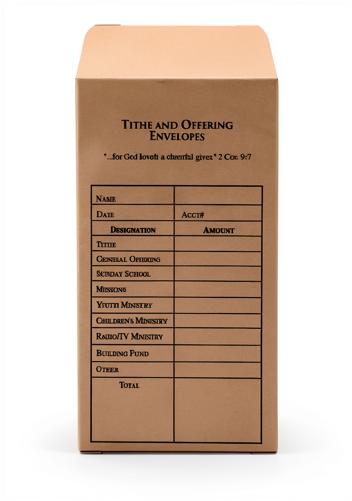 Broadman cash envelope placed on a desk with receipts