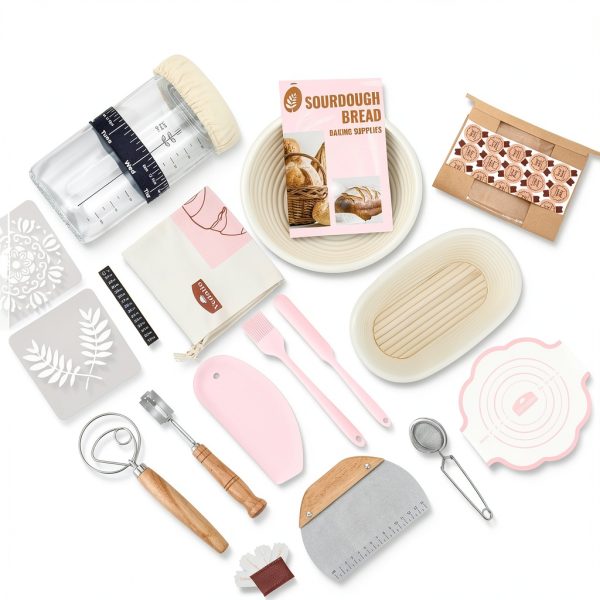 Sourdough Starter Kit VEDALIO Pink Rattan Bread Baking-6