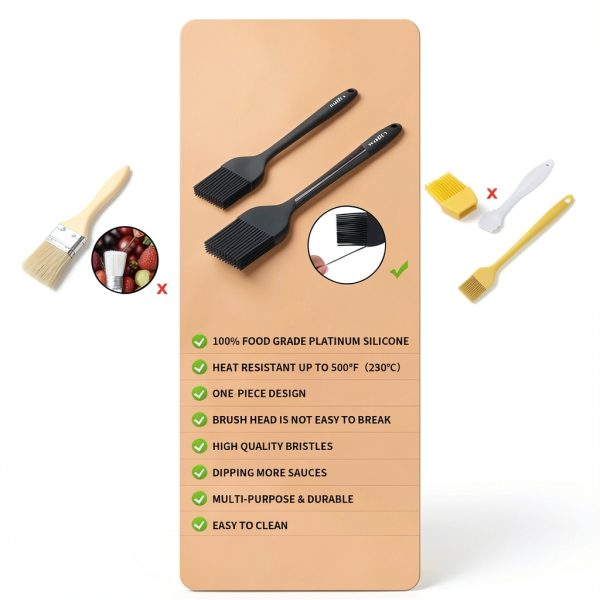 Walfos Silicone Basting Brush Set Heat Resistant Dishwasher-6
