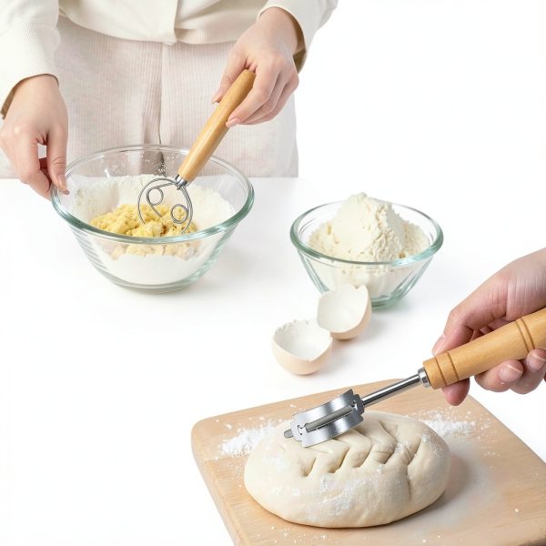 EWFEN Rattan Bread Proofing Baskets Set Round Oval Shapes-2