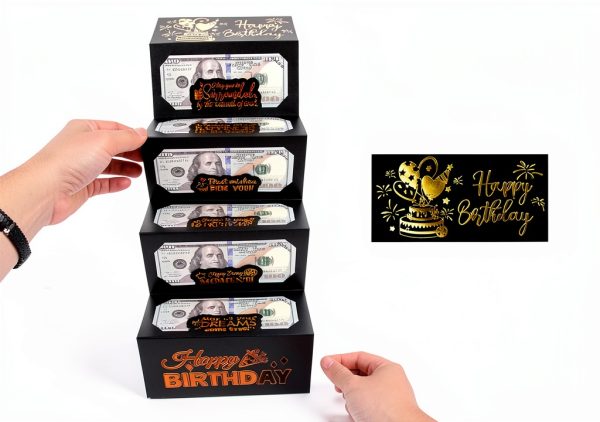 Birthday Cash Envelope HOMANGA Black Gold Card-4