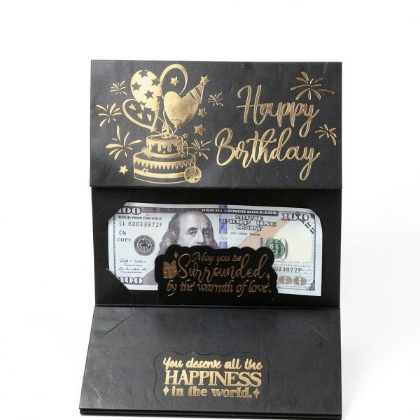 Birthday Cash Envelope HOMANGA Black Gold Card-3