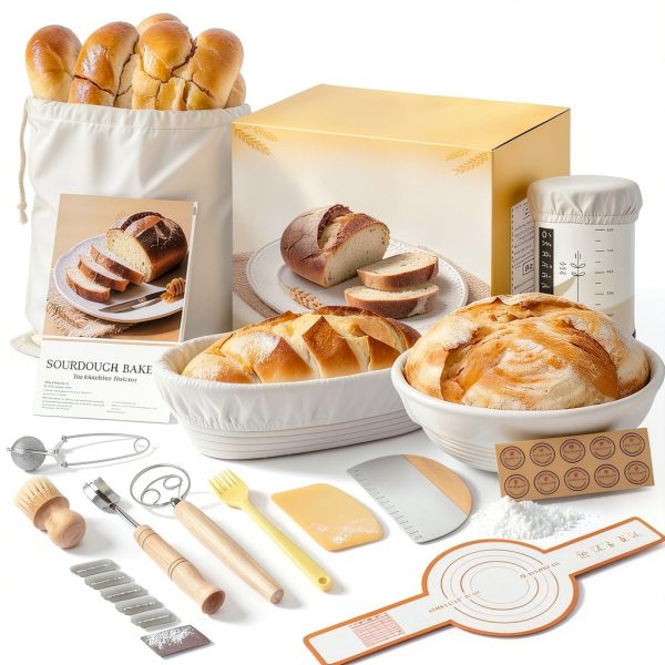 Umite Chef Sourdough Starter Kit Rattan Banneton Baking-3