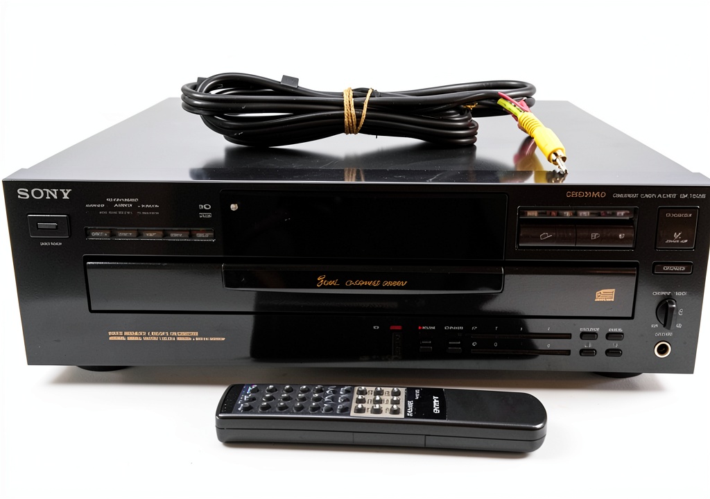 Sony CD Player placed on a modern desk in a living room