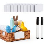 DANRONG Basket Labels Clip On 30 Plastic Labels with Chalk Markers-0