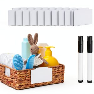 DANRONG Basket Labels Clip On 30 Plastic Labels with Chalk Markers-0