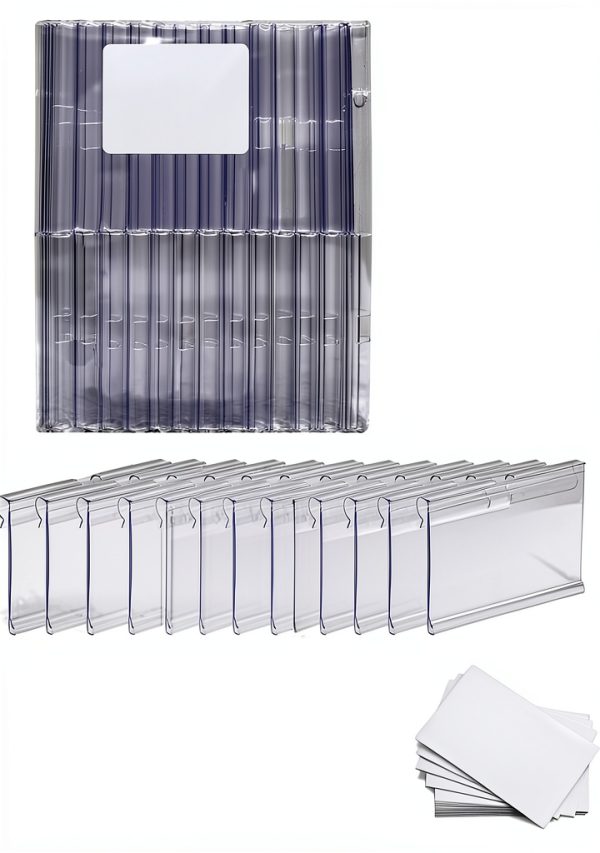 Clear Plastic Label Holders ChanQnTon 50 pcs PVC Clip 6x4.2cm-7