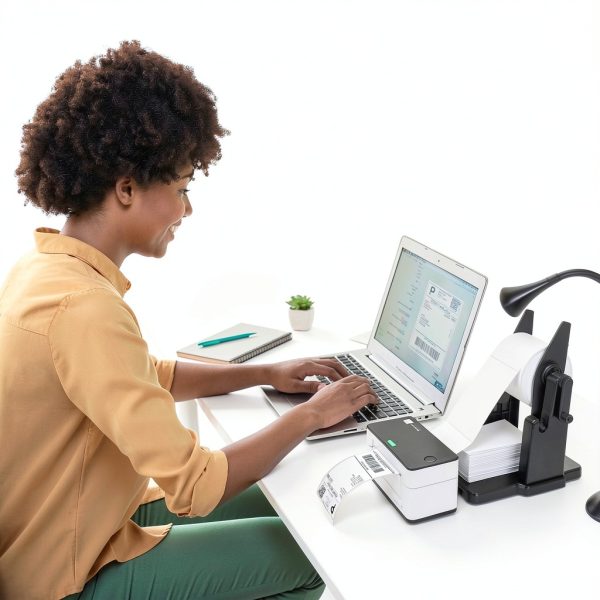 MUNBYN Label Holder P941ST Black 2-in-1 Cord Storage Adjustable Height-6
