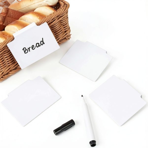 DANRONG Basket Labels Clip On 30 Plastic Labels with Chalk Markers-5