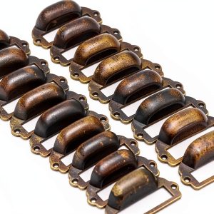 WEICHUAN Bronze Drawer Pulls 16pcs Zinc Alloy Vintage Label-0