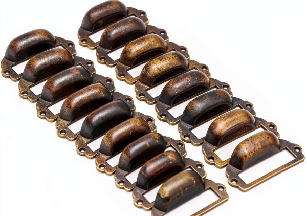 WEICHUAN Bronze Drawer Pulls 16pcs Zinc Alloy Vintage Label-0