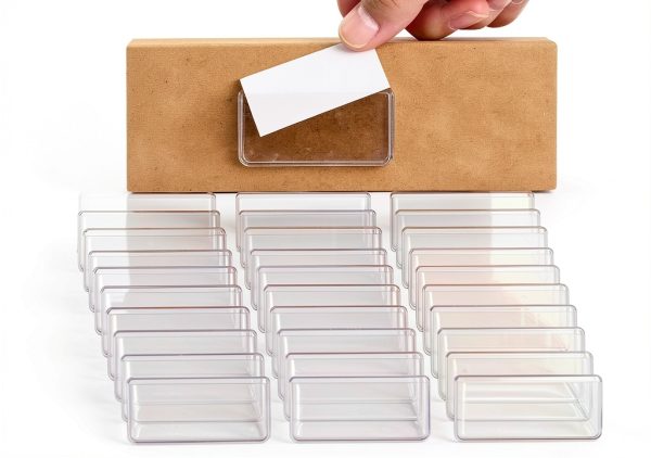 Label Holders Jeyiour 100 Pcs Adhesive Shelf Pockets 2 x 1 Inch-0