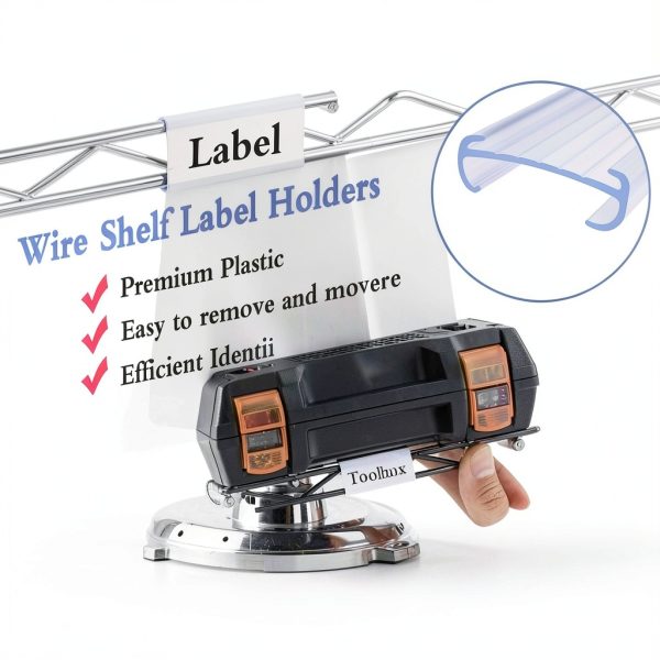 Wire Shelf Label Holders ELEMGULY 30 Pack PVC 3in x 1.4in Clips-1