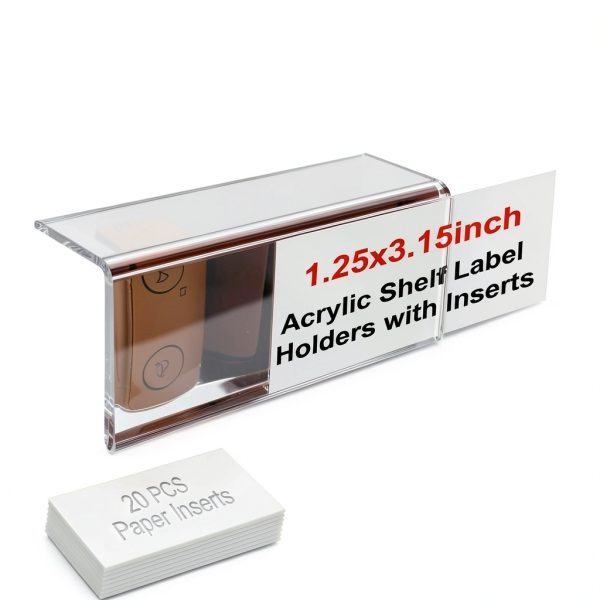 Acrylic Shelf Labels ChanQnTon L-Shape Book Shelf Labels 20 Pack-6