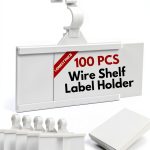 Plastic Wire Shelf Label Holder NuBliss Reusable 100 Clear Clip-0