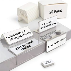 Acrylic Shelf Labels ChanQnTon L-Shape Book Shelf Labels 20 Pack-0