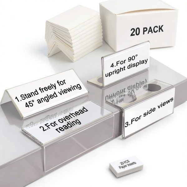 Acrylic Shelf Labels ChanQnTon L-Shape Book Shelf Labels 20 Pack-0