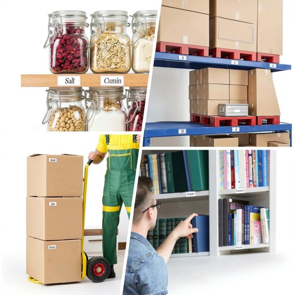 Label Holders Jeyiour 100 Pcs Adhesive Shelf Pockets 2 x 1 Inch-6